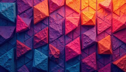 Wall Mural - Abstract geometric shapes repeating across a surface , multicolored, abstract, artistic