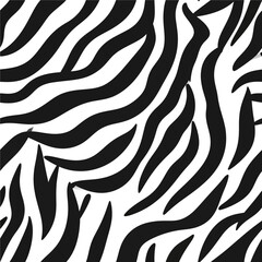 Poster - Zebra Stripes Pattern Design Seamless Black and White Animal Print Texture Background for Textile Fashion Surface