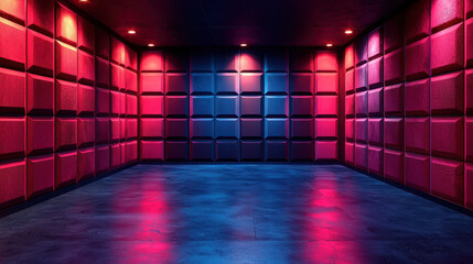 Poster - realistic 4k 3d sound dynamics emanate from a side angle within an o booth, creating an immersive ex