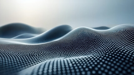 Fototapete - An innovative 3D soundscape background shows realistic waves creating an immersive sonic environment in 4K with side angle perspective, showcasing o innovation.