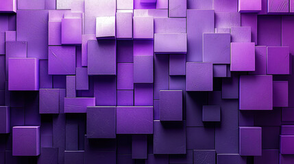 Poster - a realistic 4k 3d background featu sound modulation with dynamic purple cubes viewed from the side a