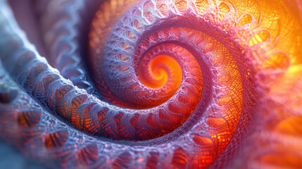 Poster - A realistic 4K 3D spiraled landscape background image presents an abstract and intricate design reminiscent of a captivating journey into another dimension.