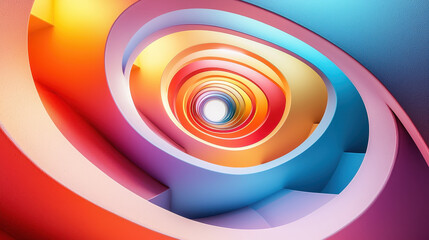 Poster - side angle view of a realistic 4k 3d background featu a swirling spiral texture of vibrant colors cr