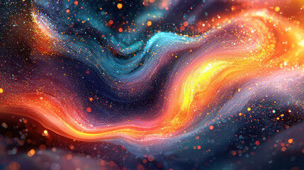 Poster - Vibrant artistry in 4K shows a realistic 3D background with swirling colors and light from side angle, creating a mesmerizing and detailed visual experience.