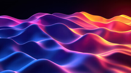 Poster - a vibrant 4k 3d background showcasing realistic expressions in an abstract side a view with undulati