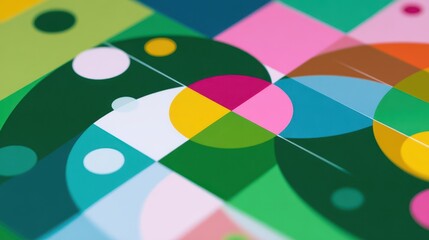 Poster - Colorful geometric pattern design in squares.
