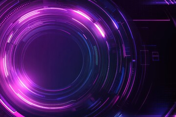 Poster - abstract futuristic glowing circles and lines