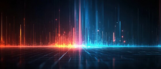 Poster - abstract digital city lights