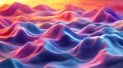 Poster - a vibrant 3d background displays realistic, rolling textures in 4k resolution, captured from a side 