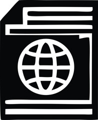 Poster - A vector illustration shows a black and white card accented by a gold ribbon, a globally recognized web design element