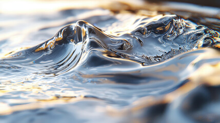 Poster - the elegant 3d background presents a realistic side angle of shimme liquid in 4k resolution, showcas