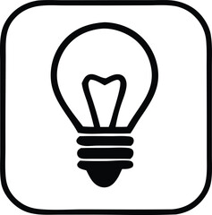 Poster - A bright, isolated light bulb icon vector represents an electric idea for energy and innovation