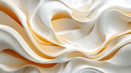 Poster - a realistic 4k 3d background displays dynamic white and golden waves in a side angle view, showcasin