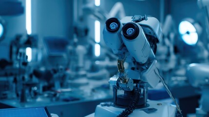 Poster - Close-up view of a sophisticated industrial robot.