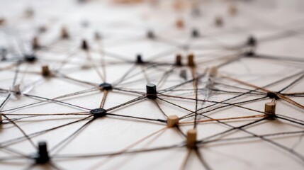 Poster - Abstract network design composed of connecting threads.