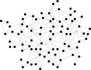 Fototapete - Network connection abstract plexus technology futuristic on white background