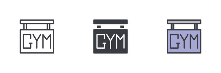 Poster - GYM sign different style icon set