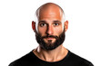 © Maestro - Intense portrait of a bald man with a beard, cut out transparent