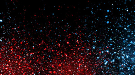 Wall Mural - blue, red and sliver star shape glitter bokeh with black background, july 4th, video graphic backgro