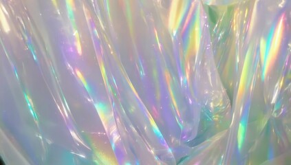 Poster - Abstraction of colorful sheen reflecting light through translucent material in dynamic patterns