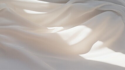 Poster - soft flowing fabric creates a serene and calming abstract background with gentle light and shadows