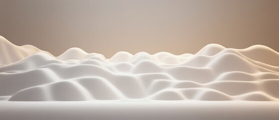 Poster - Abstract landscape with soft, flowing shapes and neutral tones creating a serene atmosphere of calmness and tranquility