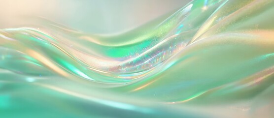 Poster - Waves of vibrant abstraction convey fluid motion and light reflection in a captivating visual experience