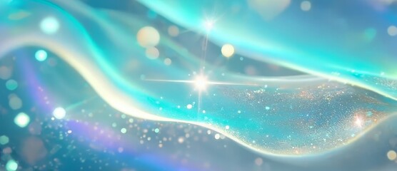 Poster - Abstraction of sparkling light and flowing colors in a dreamy background