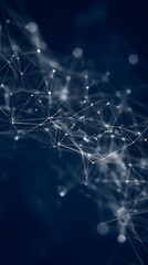 Fototapete - Abstract digital network background with glowing lines and nodes connecting, representing data transmission and connectivity in a tech-inspired design