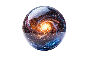 Wall Mural - shining galaxy inside transparent sphere, cosmic nebula, cut out transparent