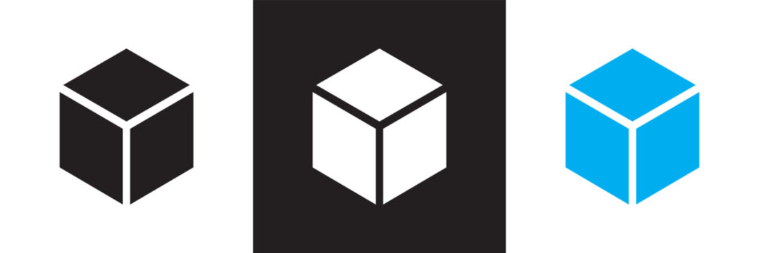 Cube  icon . Vector for websites, mobile interfaces, presentations, banner, visual branding etc. Vector illustration. isolated on white and black background. EPS 10