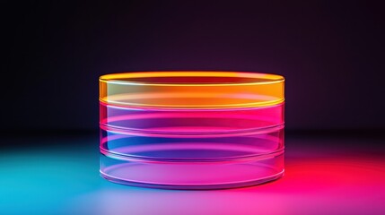Poster - Colorful transparent layers in vibrant neon shades creating a modern abstract display for creative design projects