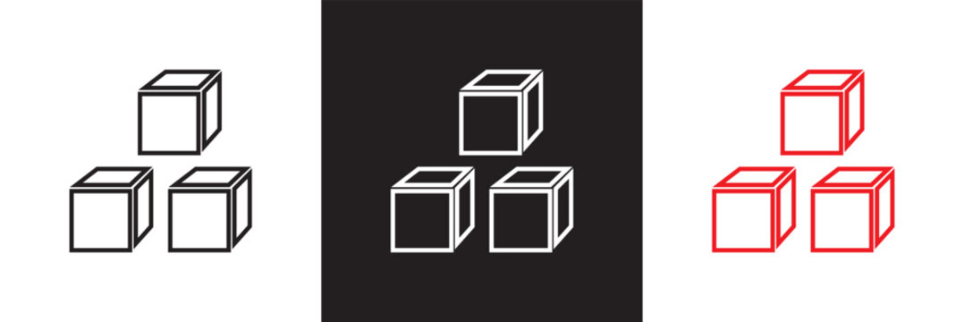 Cube  icon . Vector for websites, mobile interfaces, presentations, banner, visual branding etc. Vector illustration. isolated on white and black background. EPS 10