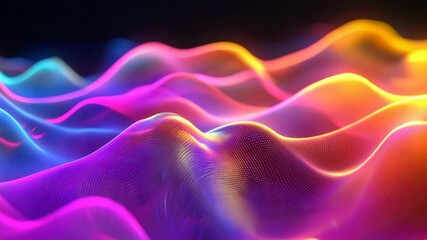 Fototapete - Vibrant Abstract Waves of Light in Neon Colors and Gradients