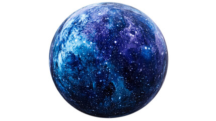 planet with nebula texture and stars, cut out transparent