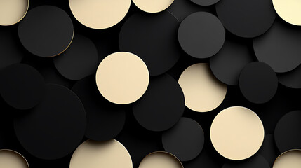 Poster - Abstract black and gold circles background decorative modern elegant design backdrop texture