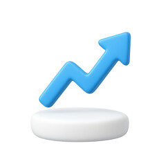 Poster - Growth Ascent: A symbolic upward arrow ascends from a minimalist platform, embodying progress and positive trends in business and financial contexts.