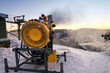 © Austockphoto - snow making machines at sunrise