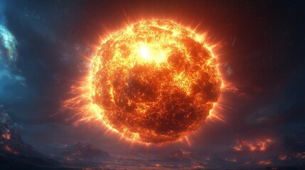 Wall Mural - Massive supernova explosion in deep space, colorful shockwave patterns, ,generative ai illustration