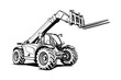 ©  MVectors - Detailed telescopic handler illustration for construction sites.