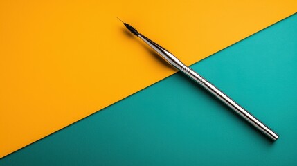 Poster - Silver Detail Brush on Teal and Orange Background