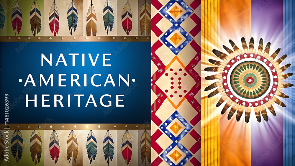 Cultural Celebration of Native American Heritage Poster Design Stock ...