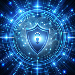 Poster - Digital Shield Cybersecurity and Data Protection Concept