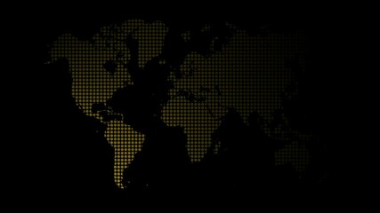 Poster - Gold and black elegant world map, smooth light up gradient transition elegant globe business presentation template design