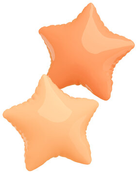 3D画像_星型の風船_オレンジ
