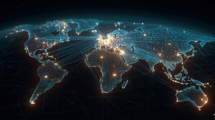 Poster - A Captivating Visualization of Global Connectivity and Interconnectedness on World Map