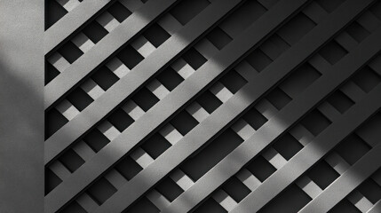 Poster - The image is a black and white photo of a building with a lot of squares. The squares are arranged in a pattern, creating a sense of order and structure. The photo has a minimalist feel
