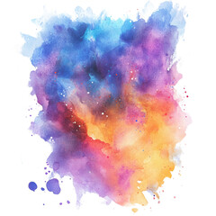 Aufkleber - Chromatic aurora of watercolor pigments, a vibrant ethereal wash with isolated transparent background