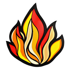 Poster - Stylized flame emblem with vibrant gradient and transparent presentation element