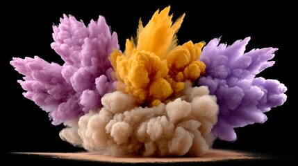 Poster - colorful explosion of smoke and dust is depicted in the image. the explosion is made up of a variety